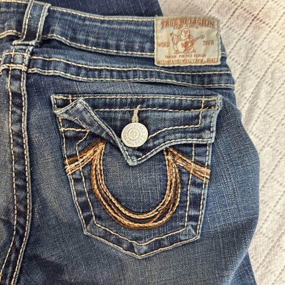 True Religion Women’s Blue Boot Cut Jeans with Signature Stitching 28 - Picture 4 of 7